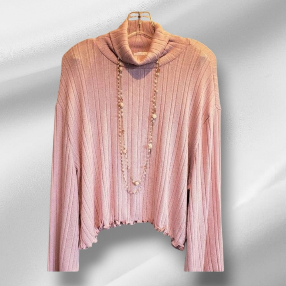 Abound Long Trumpet Sleeve Crop knit sweater 0042/0045